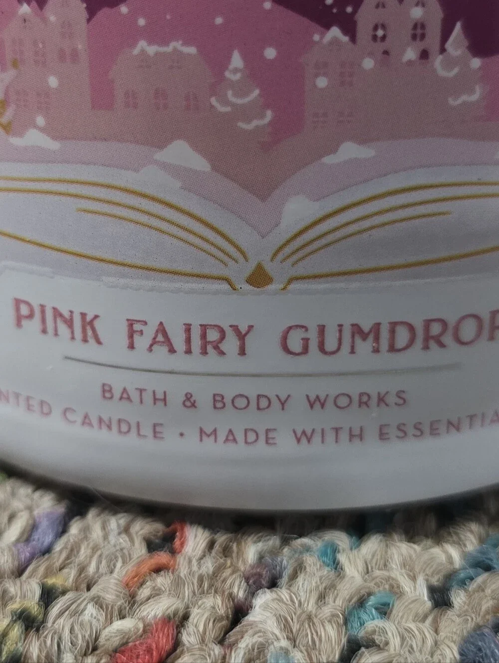 Pink Fairy Gumdrop Scented Candle NEW Bath & Body Works 14.5 Oz w/ Essential Oil - Picture 3 of 6